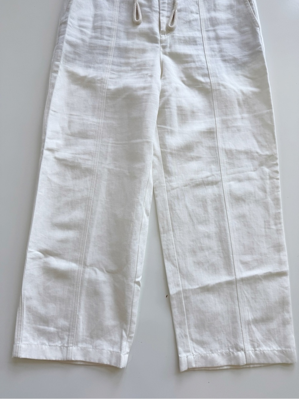 Vince Linen Blend Rope Tie Cropped Pants size 8 - Picture 3 of 6